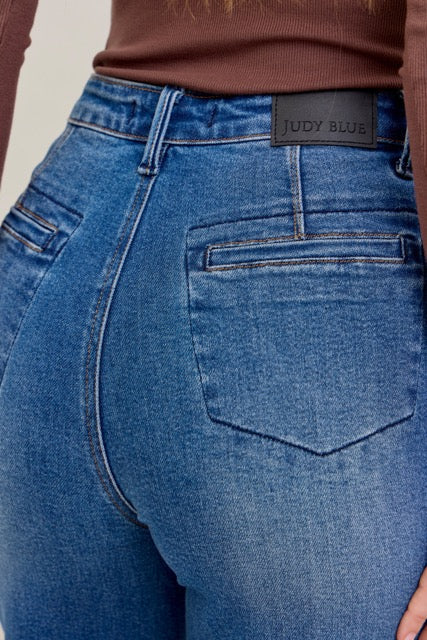 Judy Blue High Waist Column Straight Leg Button-Fly Jeans