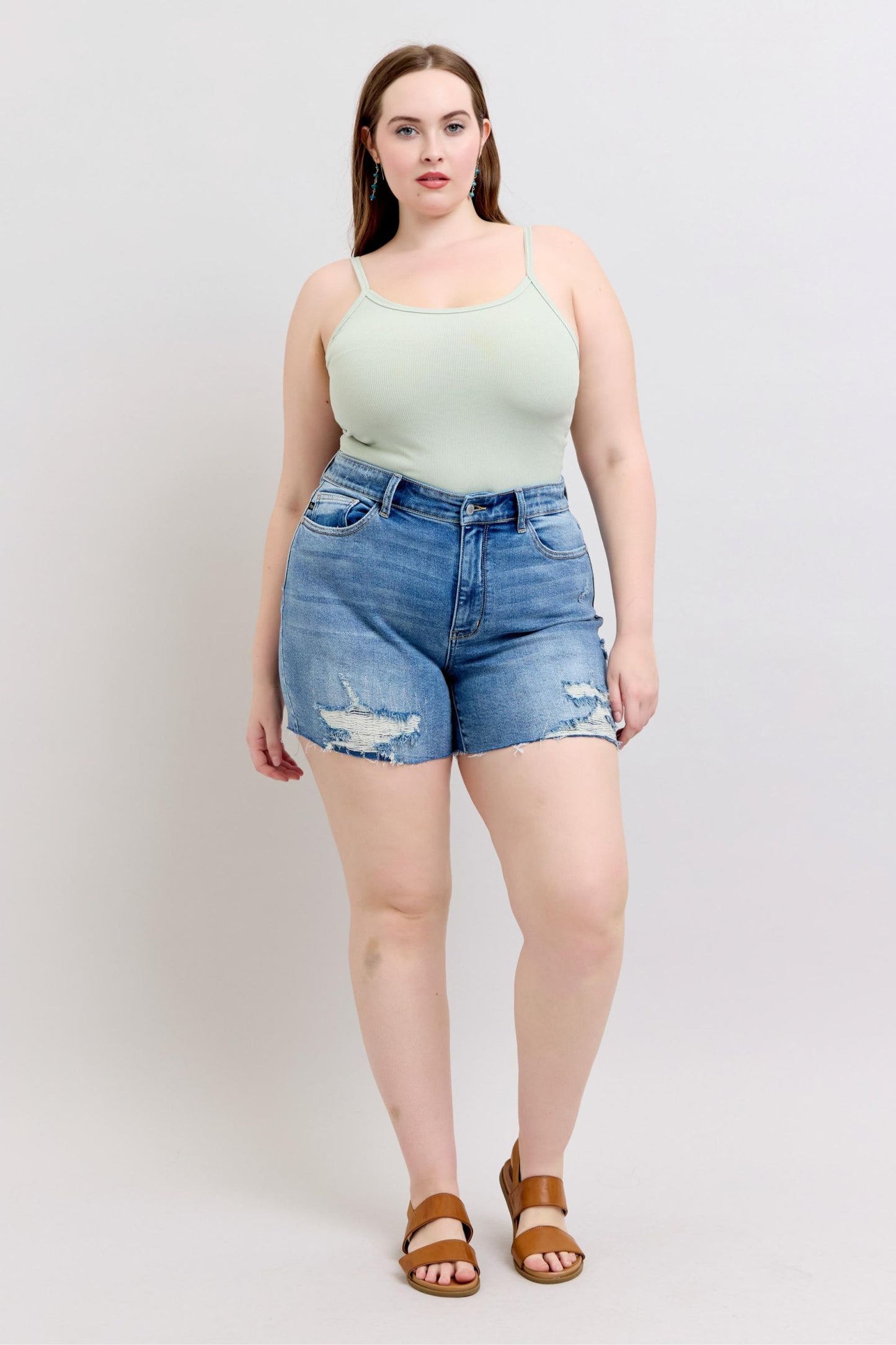 Judy Blue High Rise Distressed Cutoff Shorts
