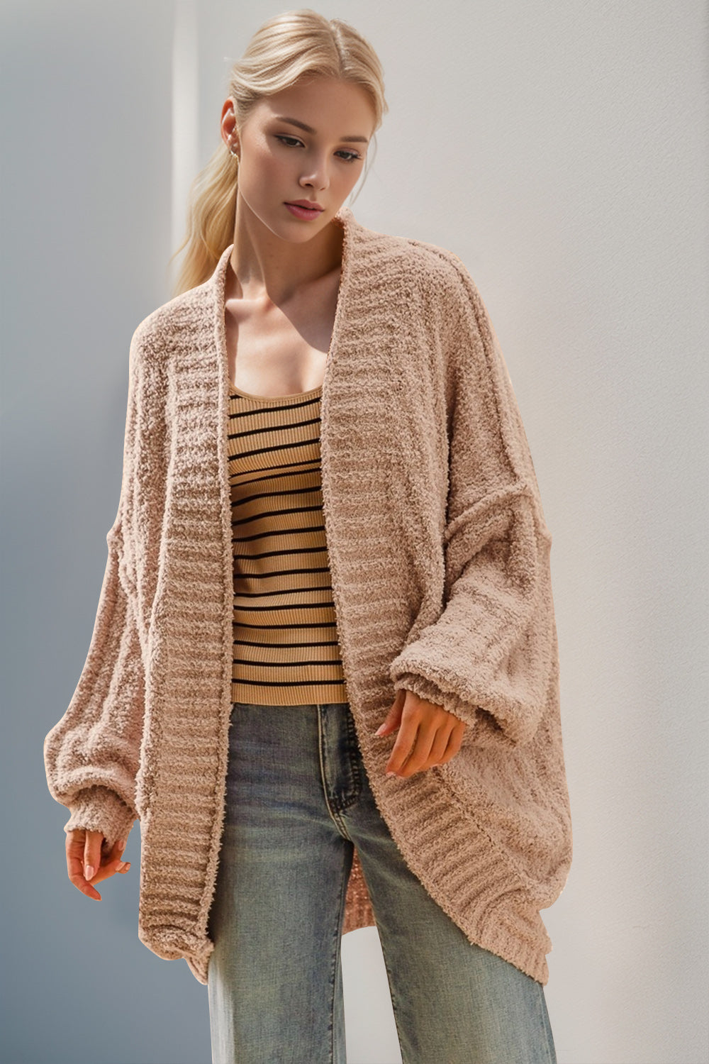 Open Front Long Sleeve Cardigan - 9 color options