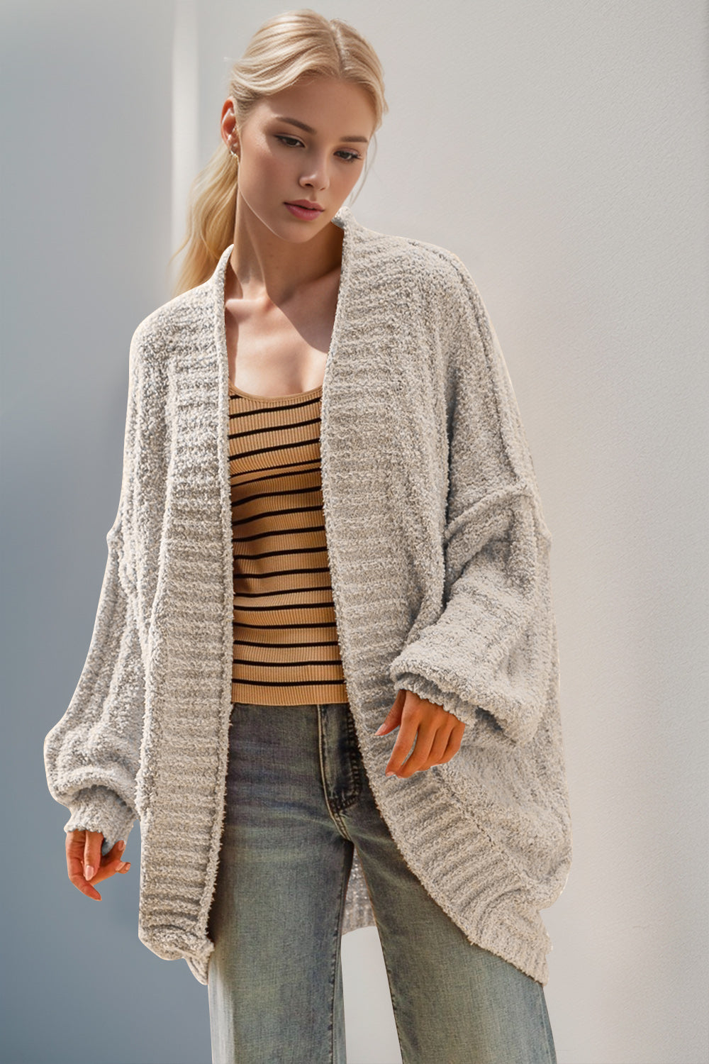 Open Front Long Sleeve Cardigan - 9 color options