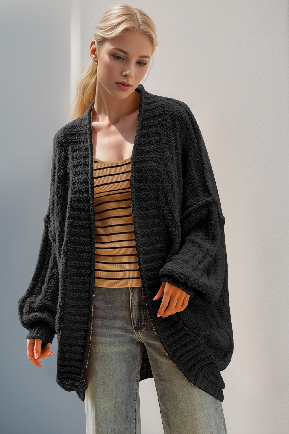 Open Front Long Sleeve Cardigan - 9 color options