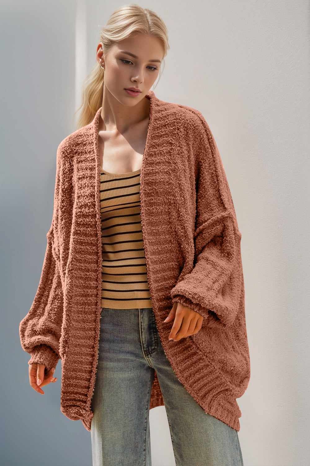 Open Front Long Sleeve Cardigan - 9 color options