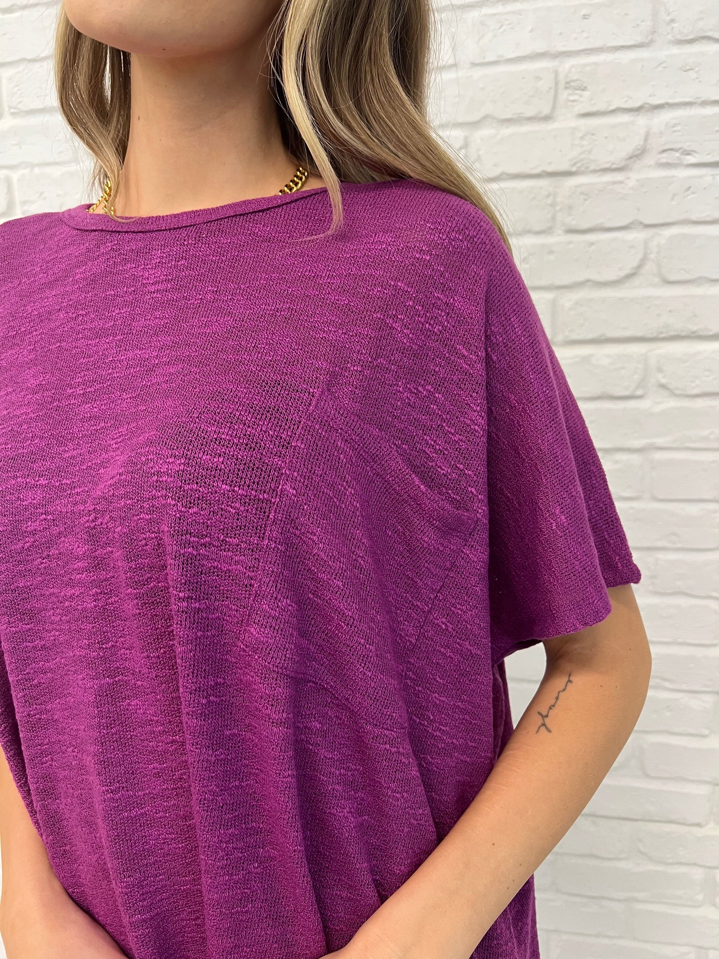 Zenana Basically Flowing Top in Lt Plum