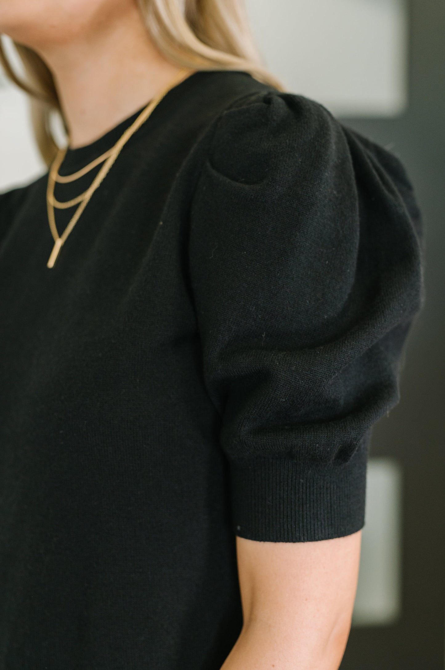 Zenana Puff Sleeve Blouse in Black