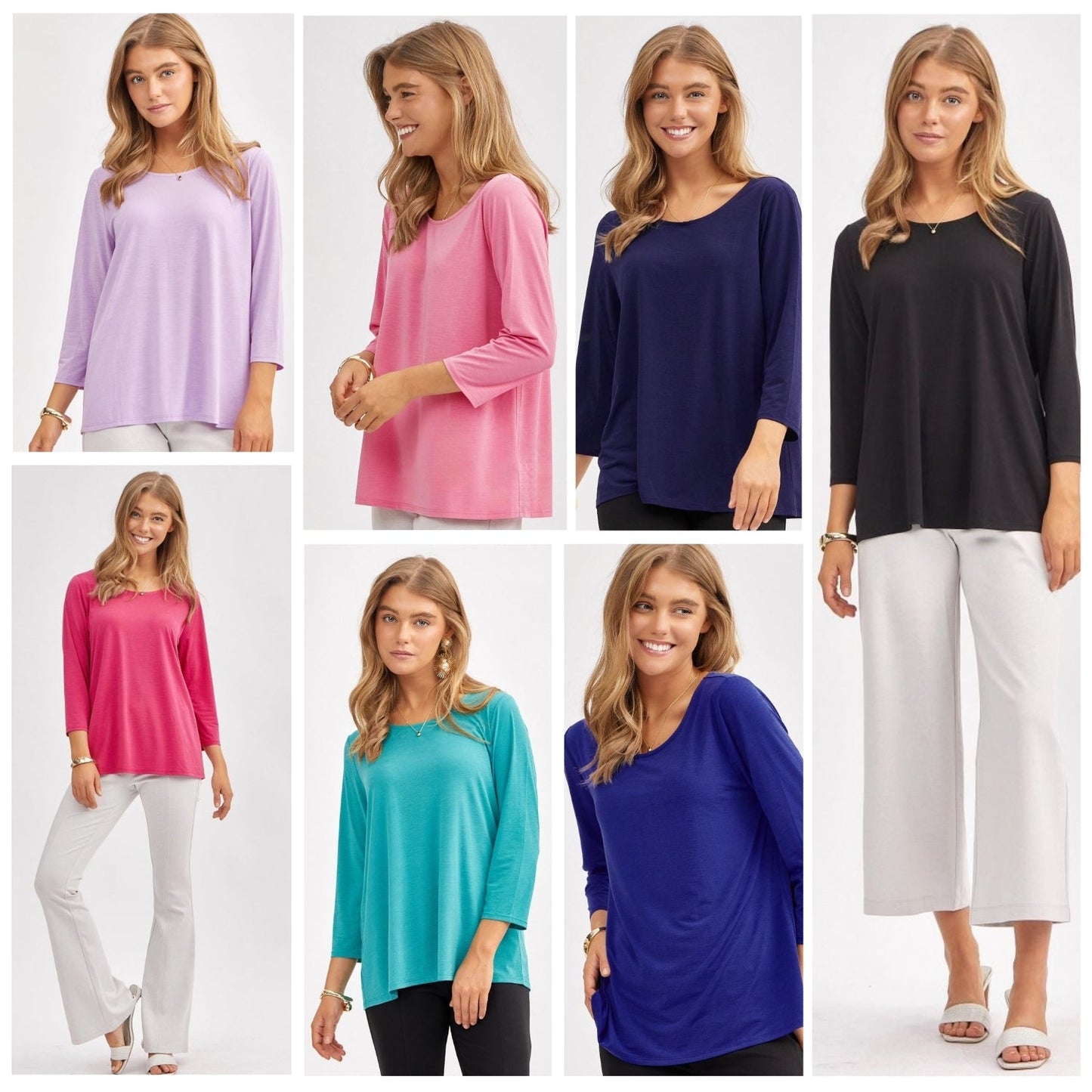Classic Round Neck Top - 7 color options