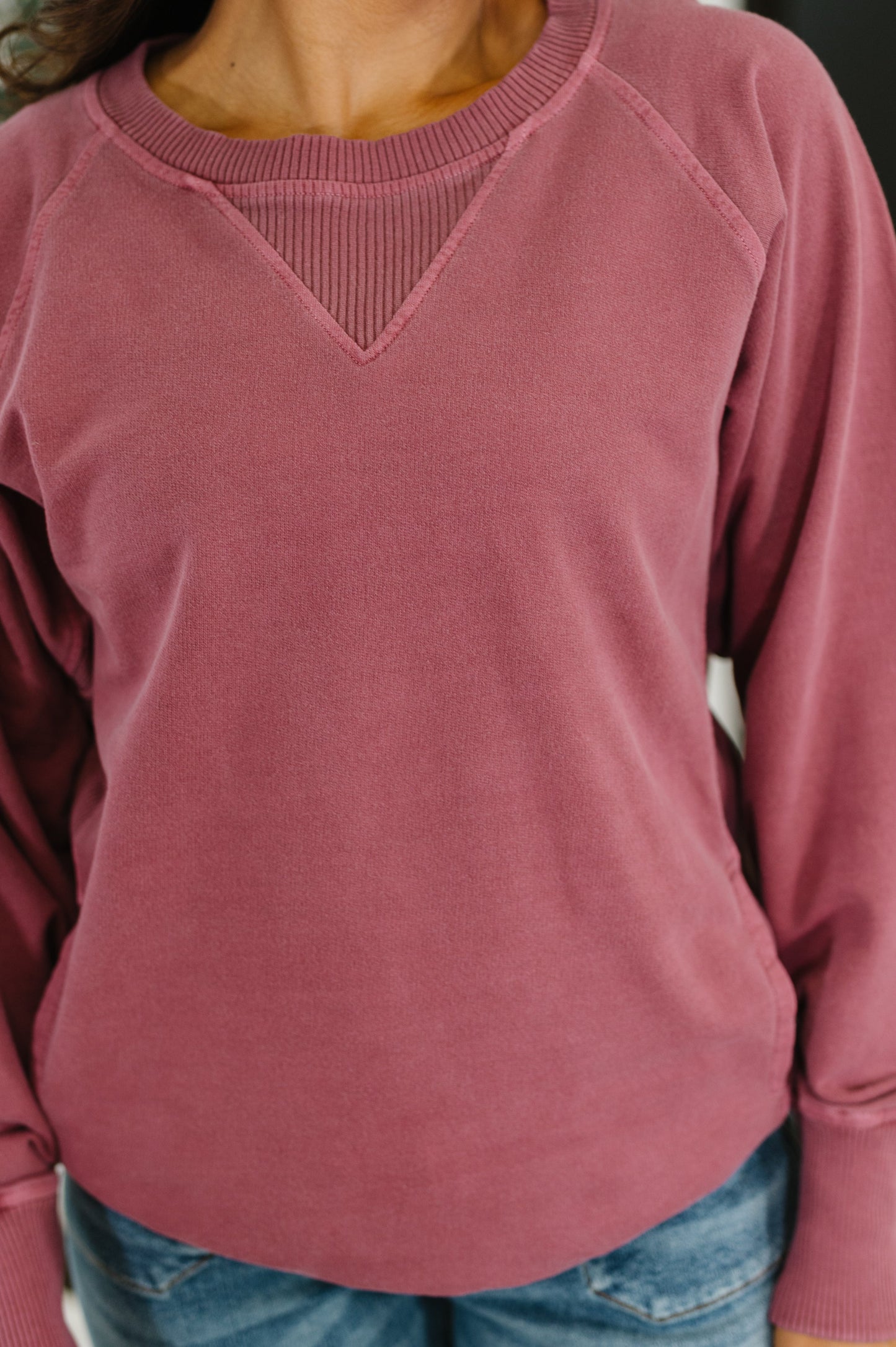 Zenana Relaxed Pullover in Cabernet