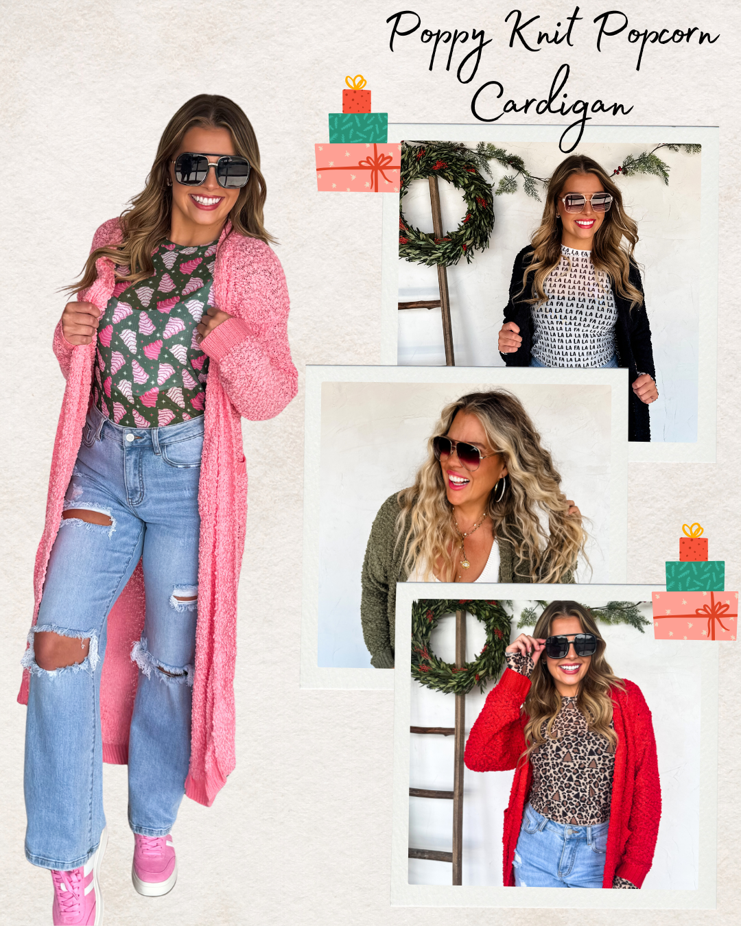 Pre Order: Poppy Knit Popcorn Cardigan