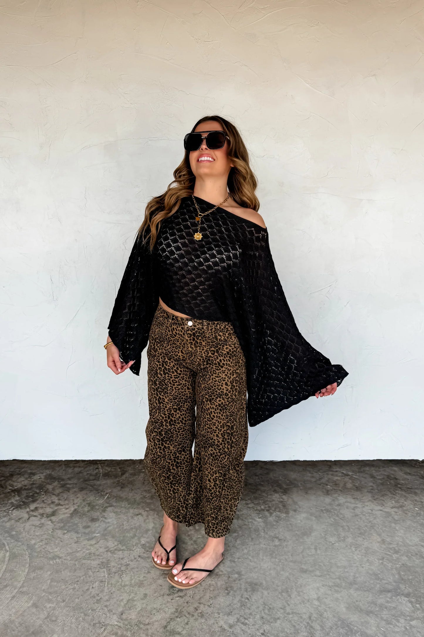 Pre Order: Bex Cheetah Barrel Jean (stretchy)