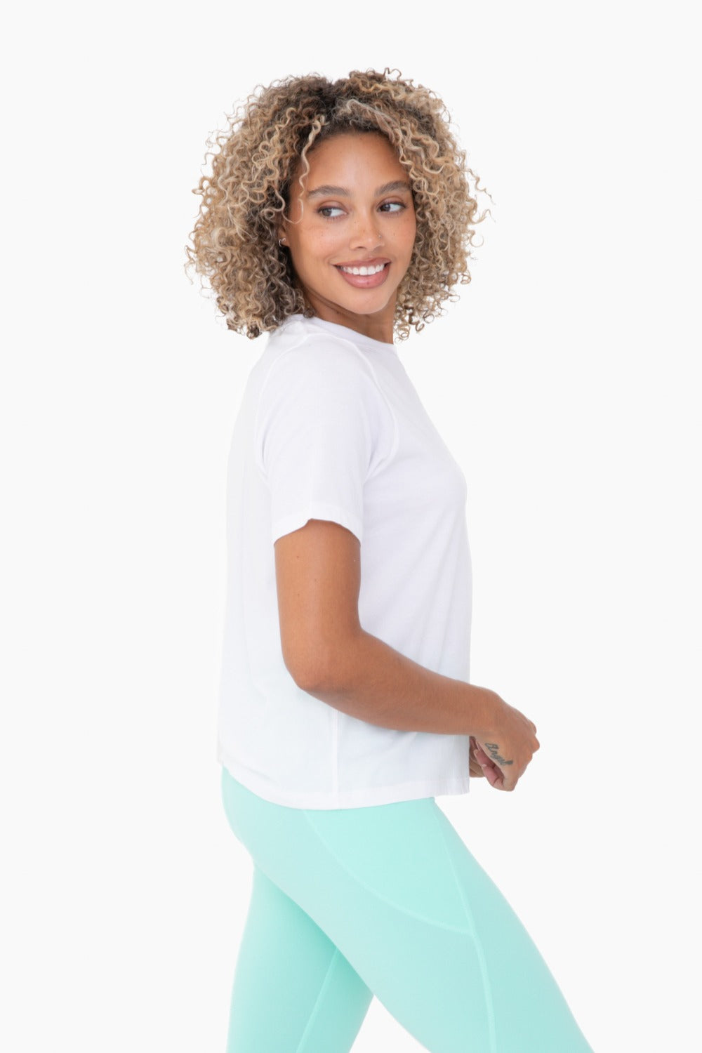 Mono B White Round Neck T-Shirt – Classic Short Sleeve Everyday Essential