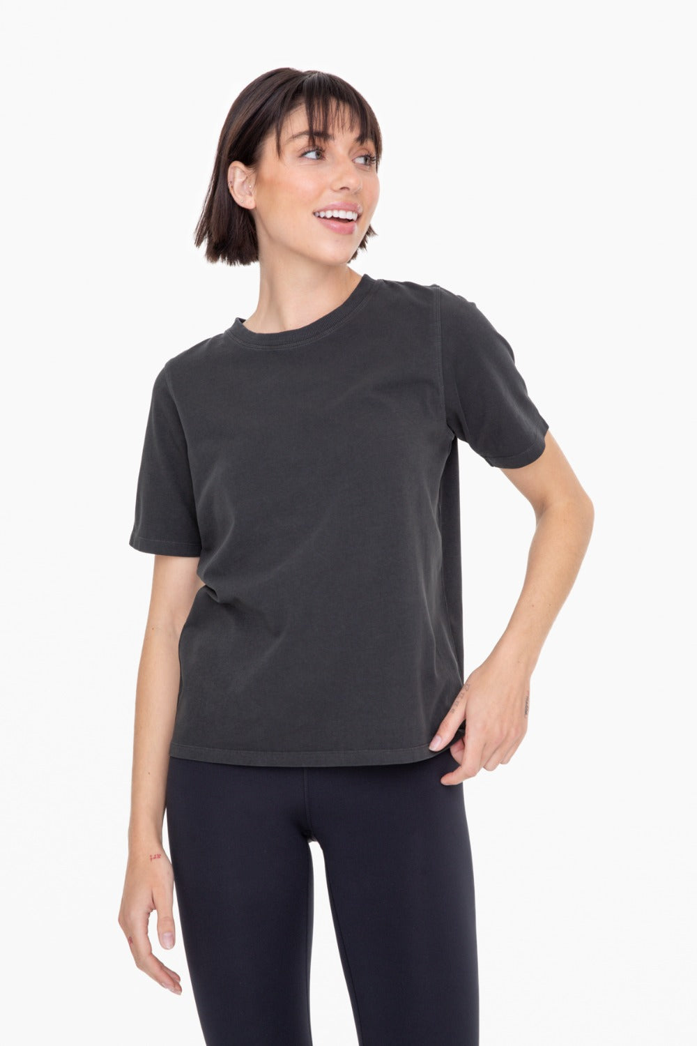 Mono B Black Round Neck T-Shirt – Classic Short Sleeve Everyday Essential