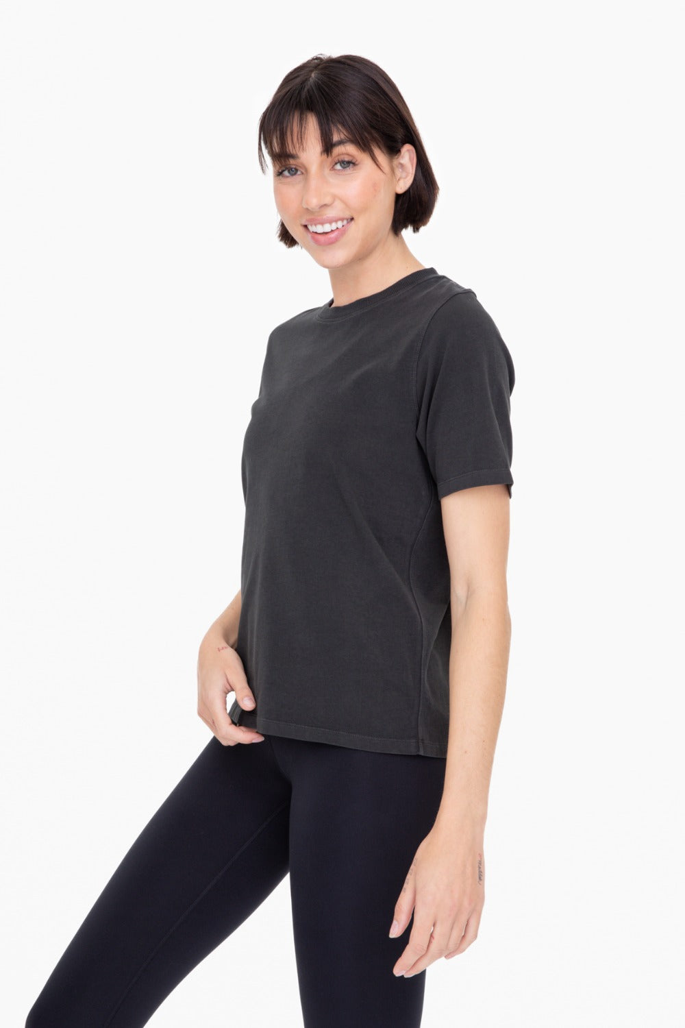 Mono B Black Round Neck T-Shirt – Classic Short Sleeve Everyday Essential