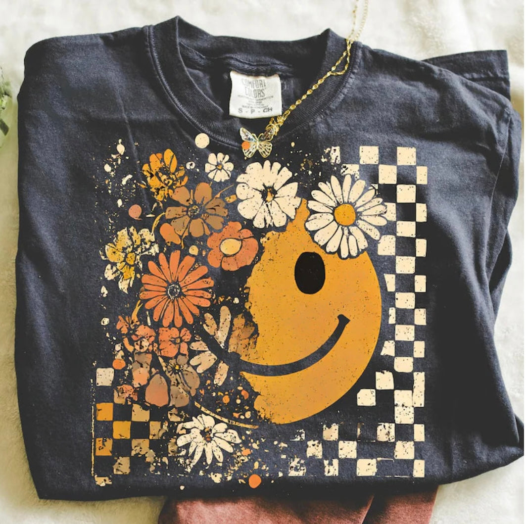 Fall Floral Smiles Graphic Tee
