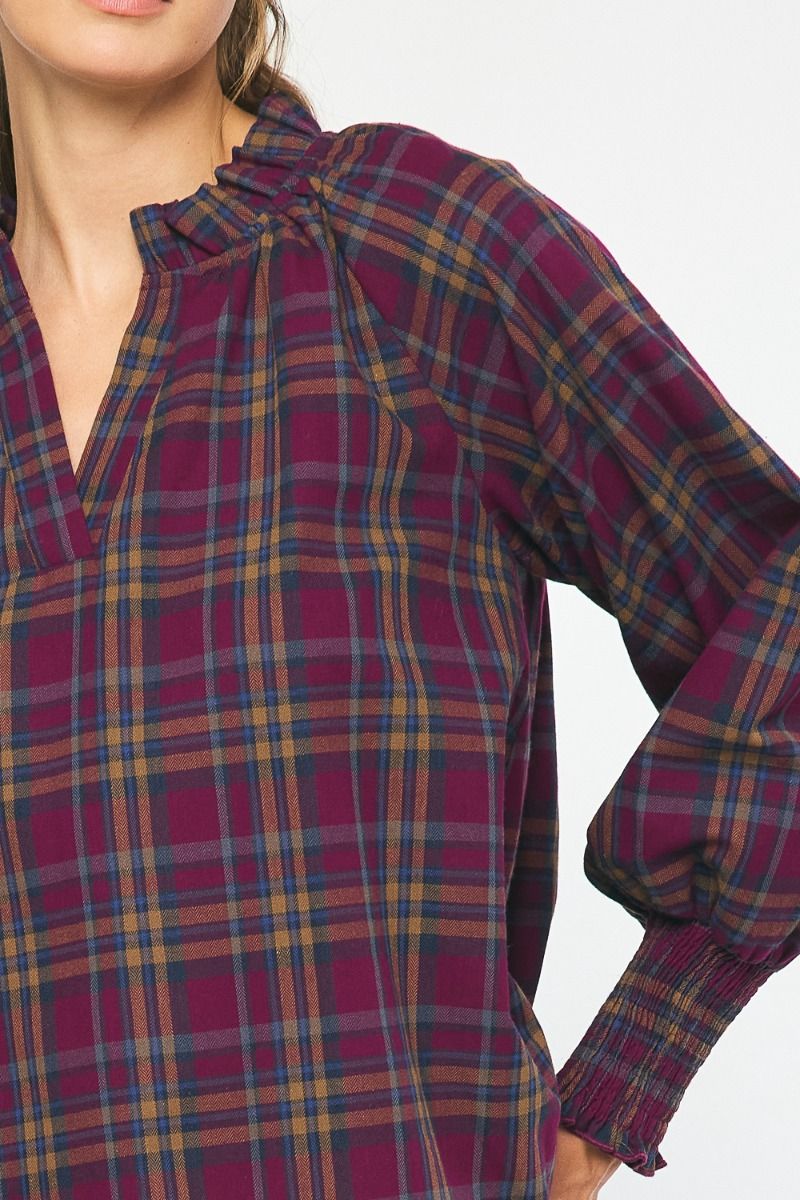 Merry Merry Plum Plaid Shirt