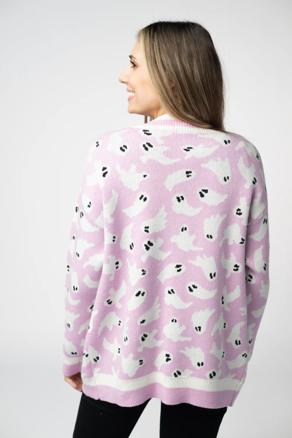 Lilac Ghost Pocket Cardigan