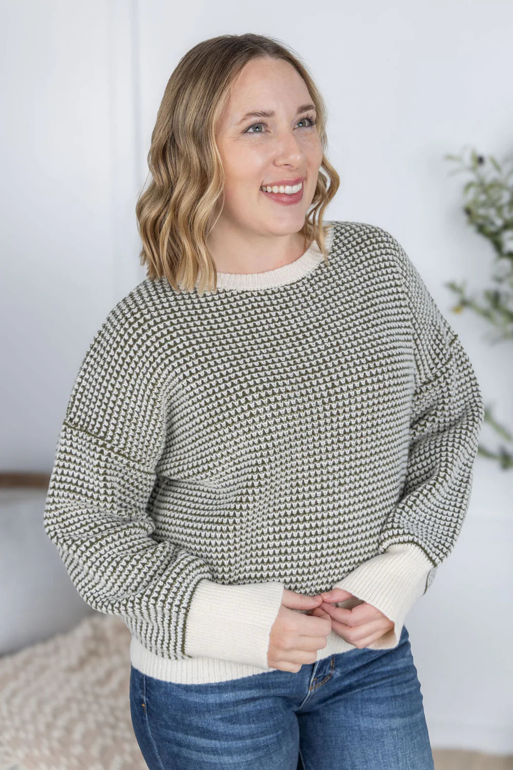 Olive and Cream Sweater