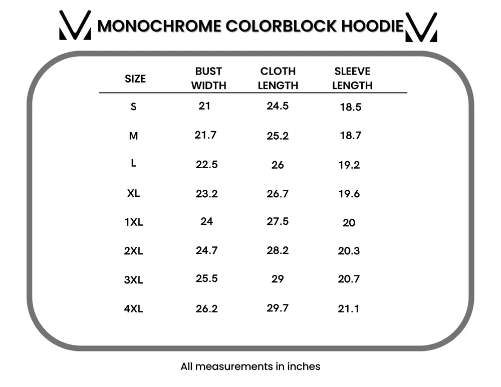 Monochrome Color Block Hoodie