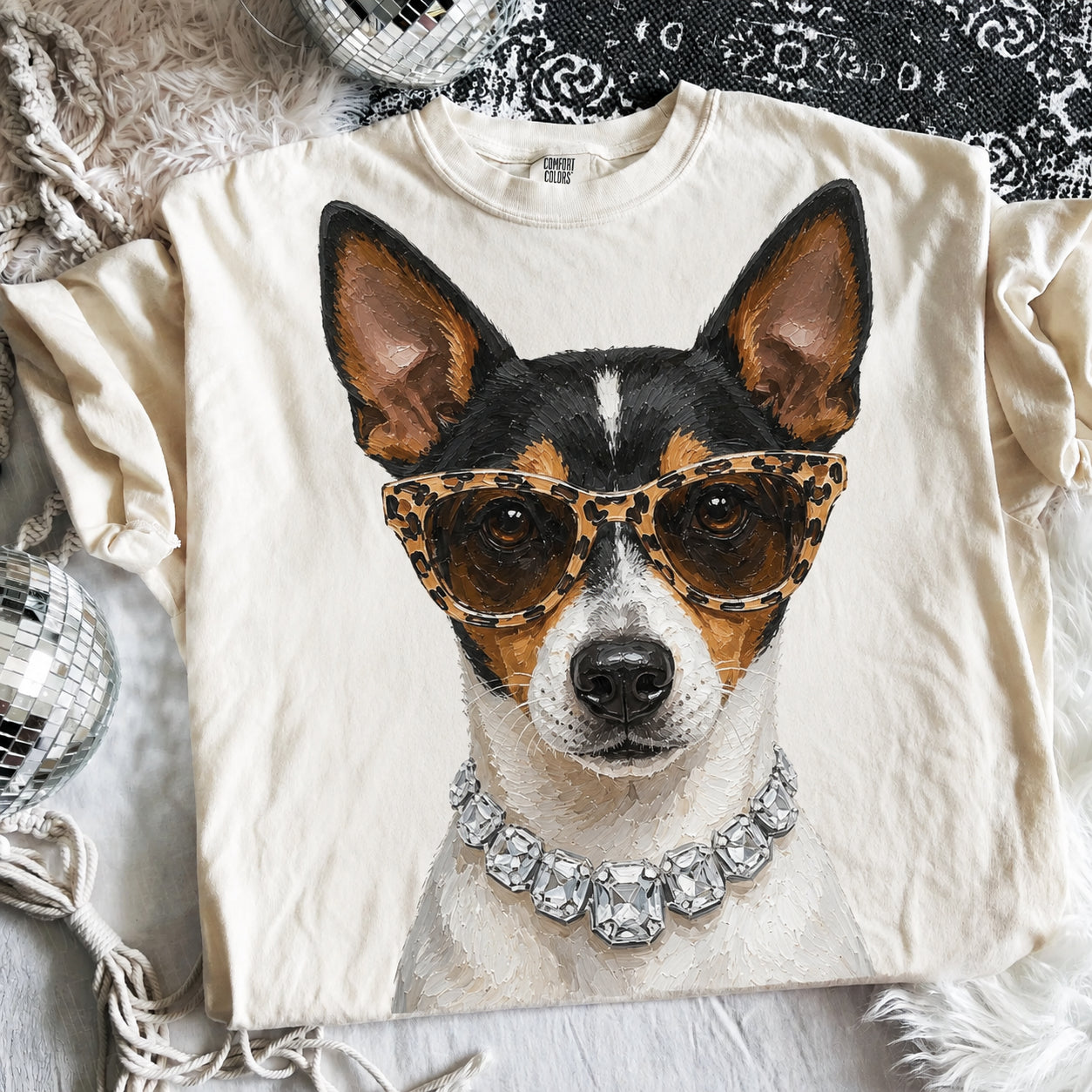 Ivory Boujee Rat Terrier Graphic Tee or Sweatshirt