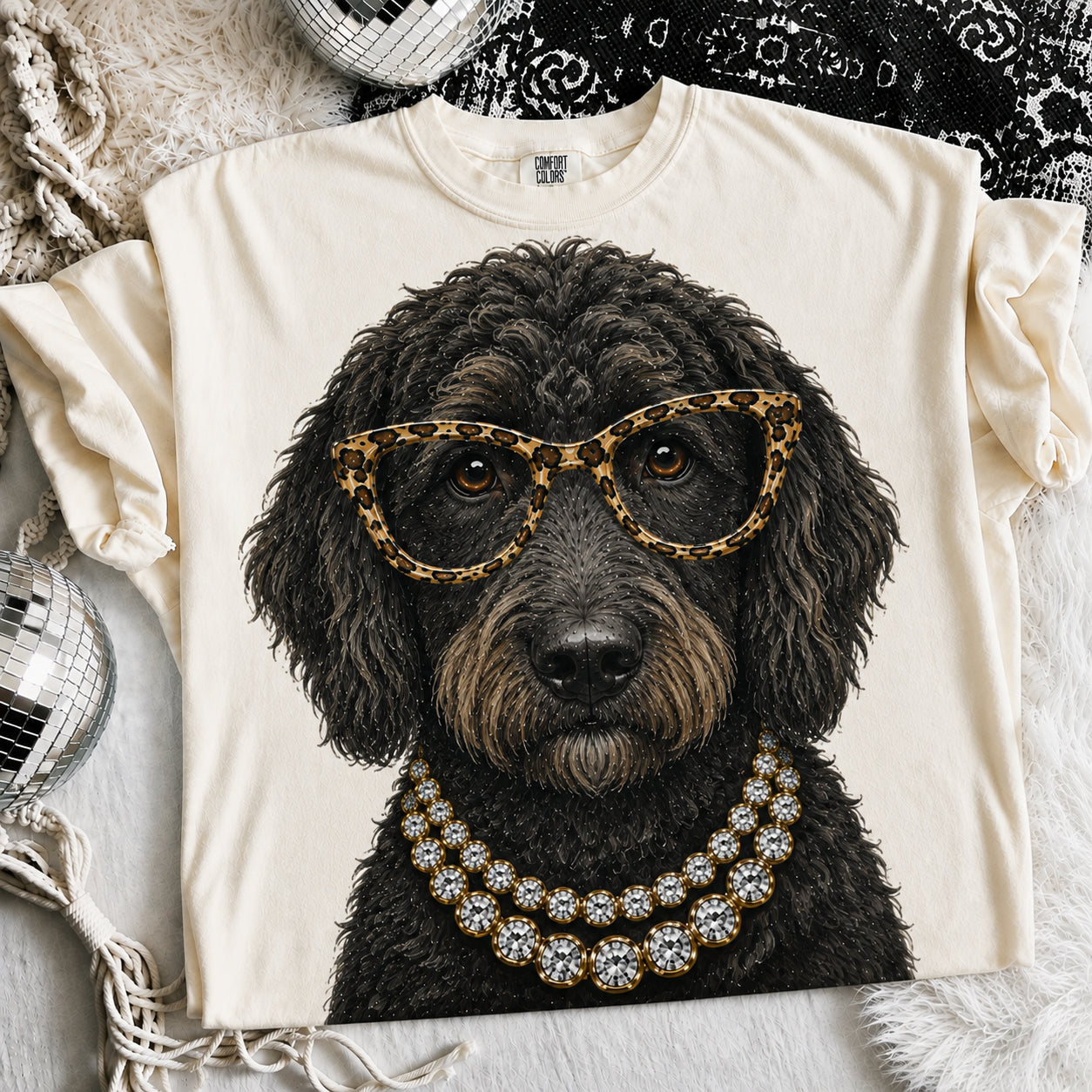 Ivory Boujee Black Golden Doodle Graphic Tee or Sweatshirt