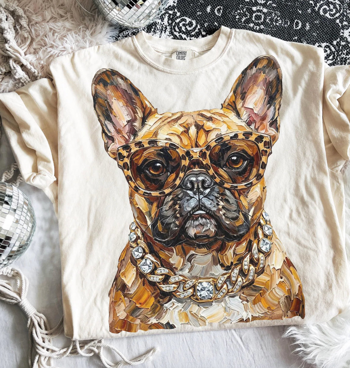 Ivory Boujee Frenchie Graphic Tee or Sweatshirt