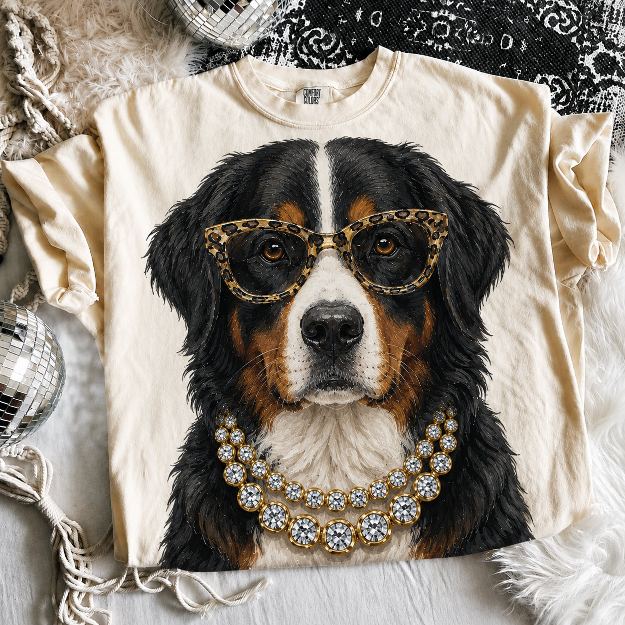 Ivory Boujee Bernese Mountain Dog Graphic Tee or Sweatshirt
