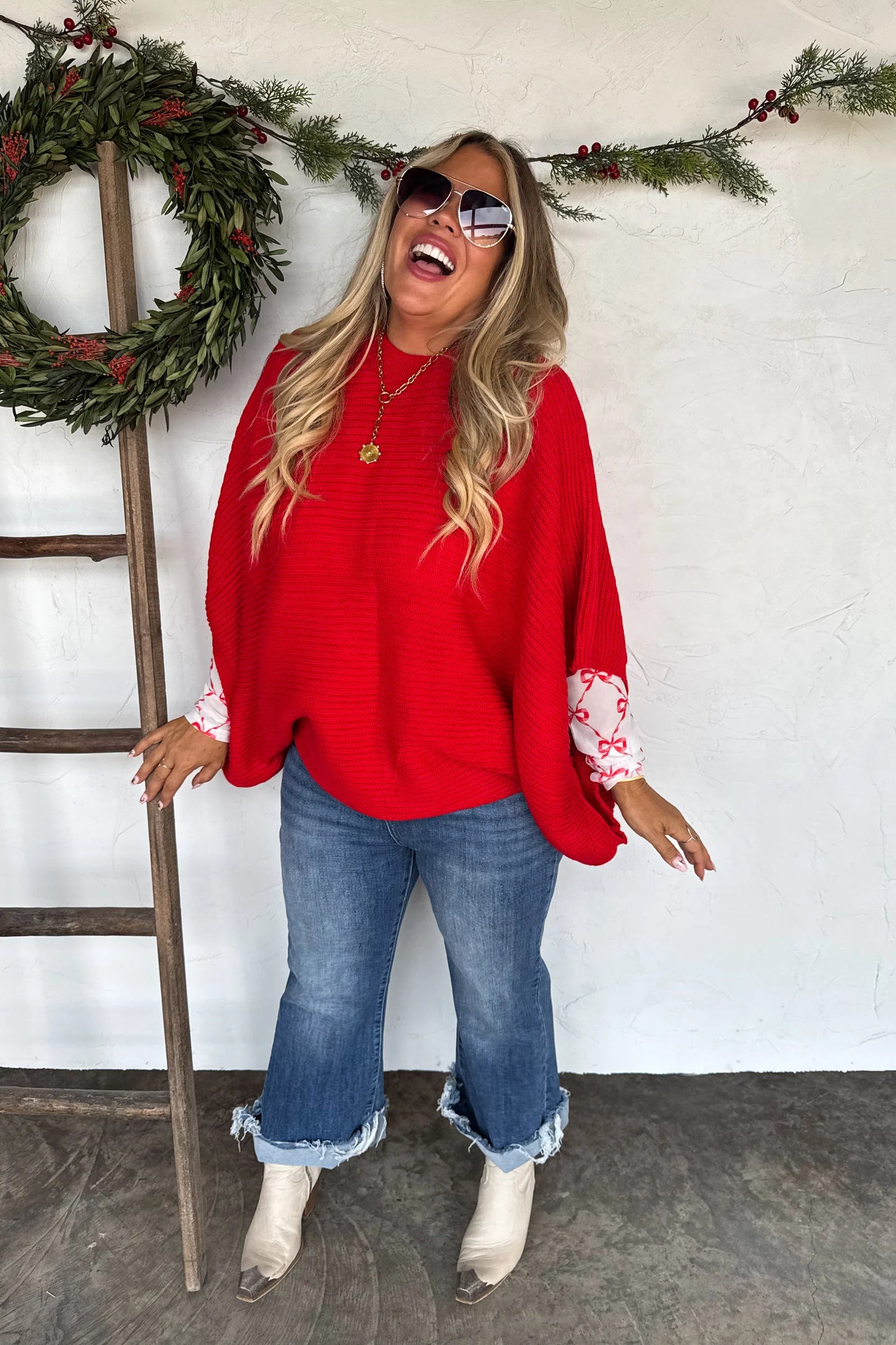 Pre Order: Christmas Meg Pullover Poncho