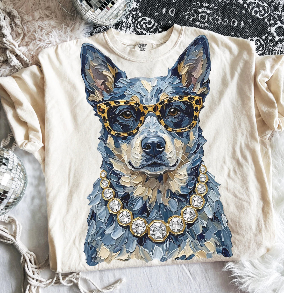 Ivory Boujee Blue Heeler Graphic Tee or Sweatshirt