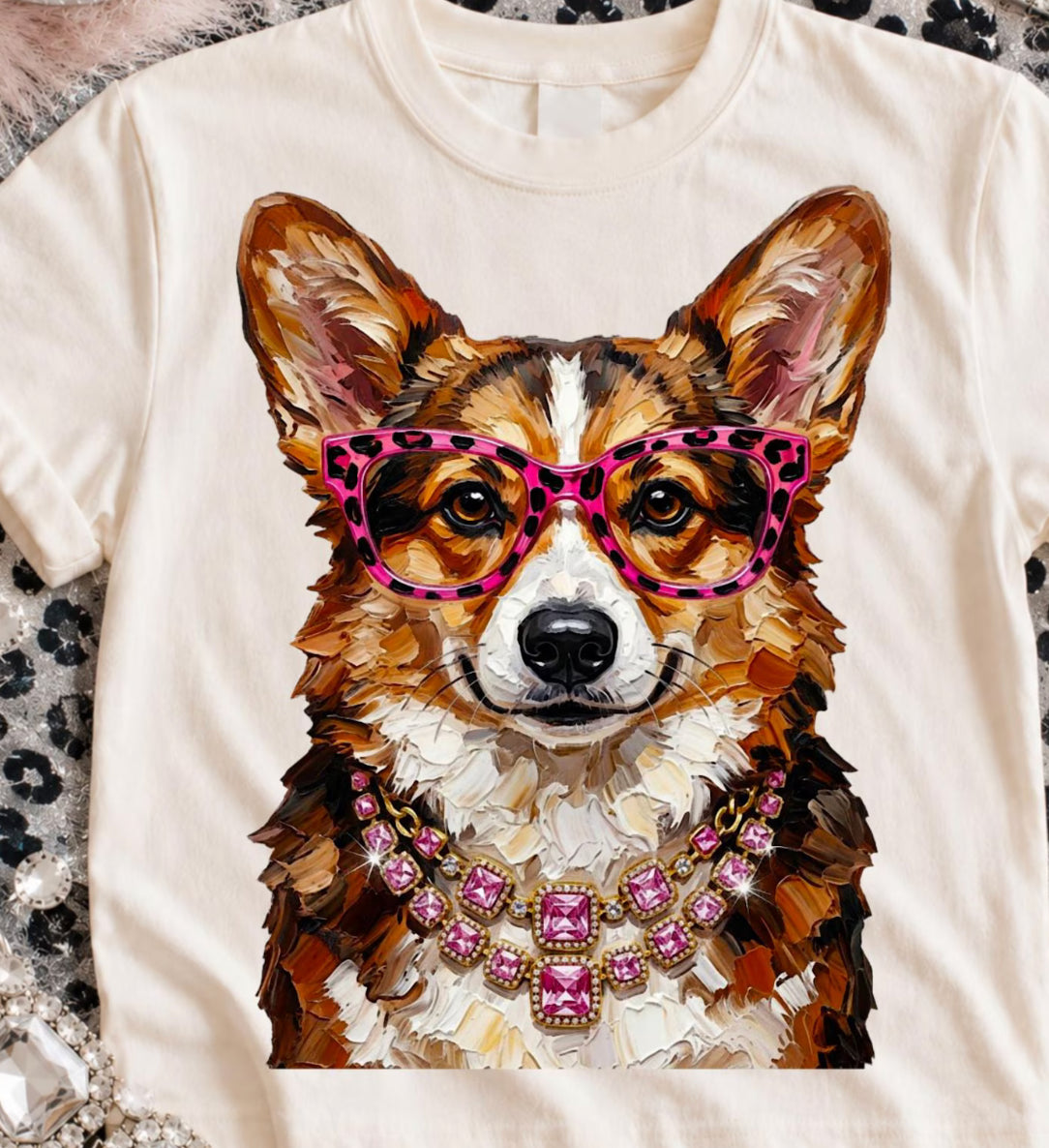 Ivory Boujee Corgi Graphic Tee or Sweatshirt