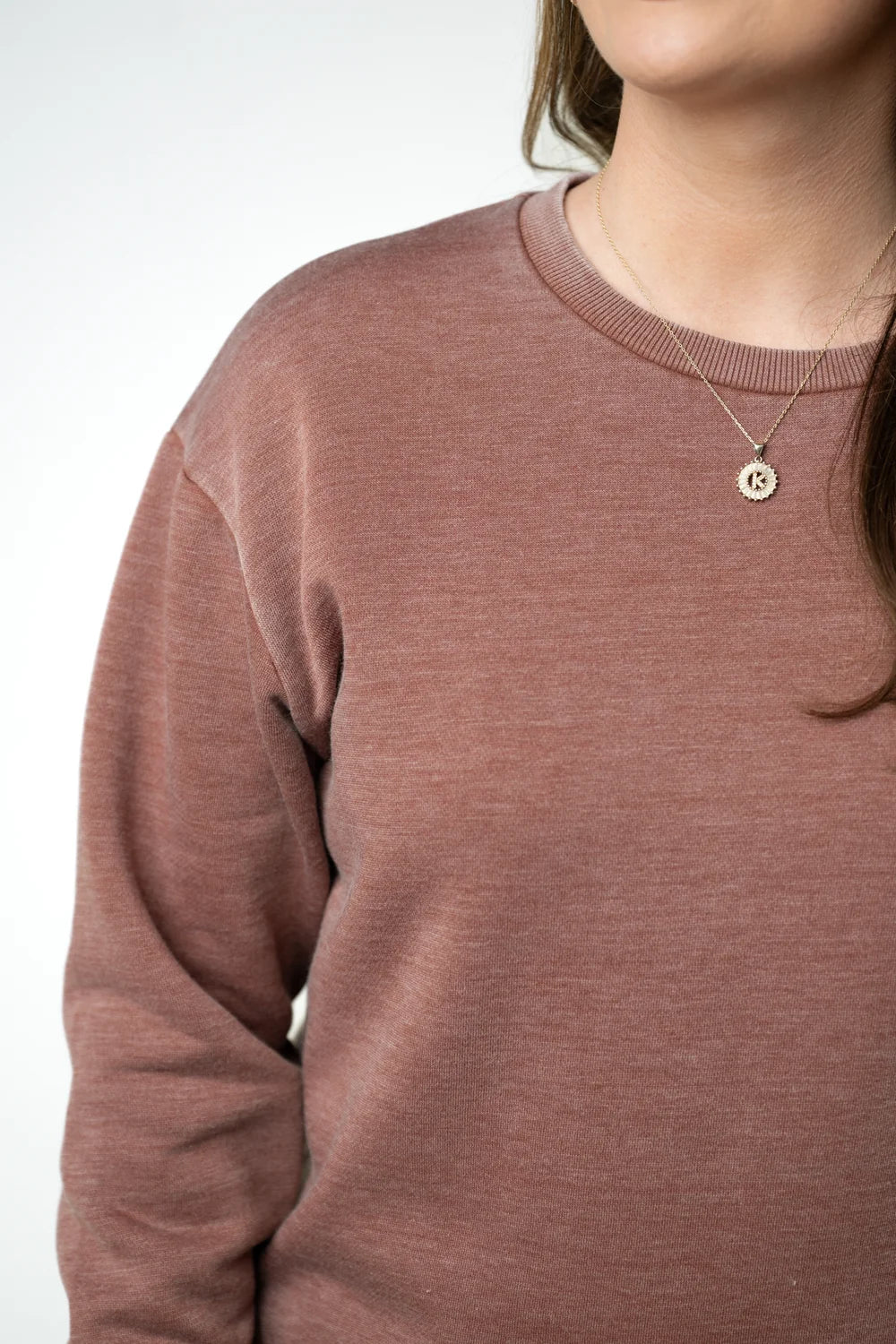 Brown Vintage Wash Long Sleeve Pullover
