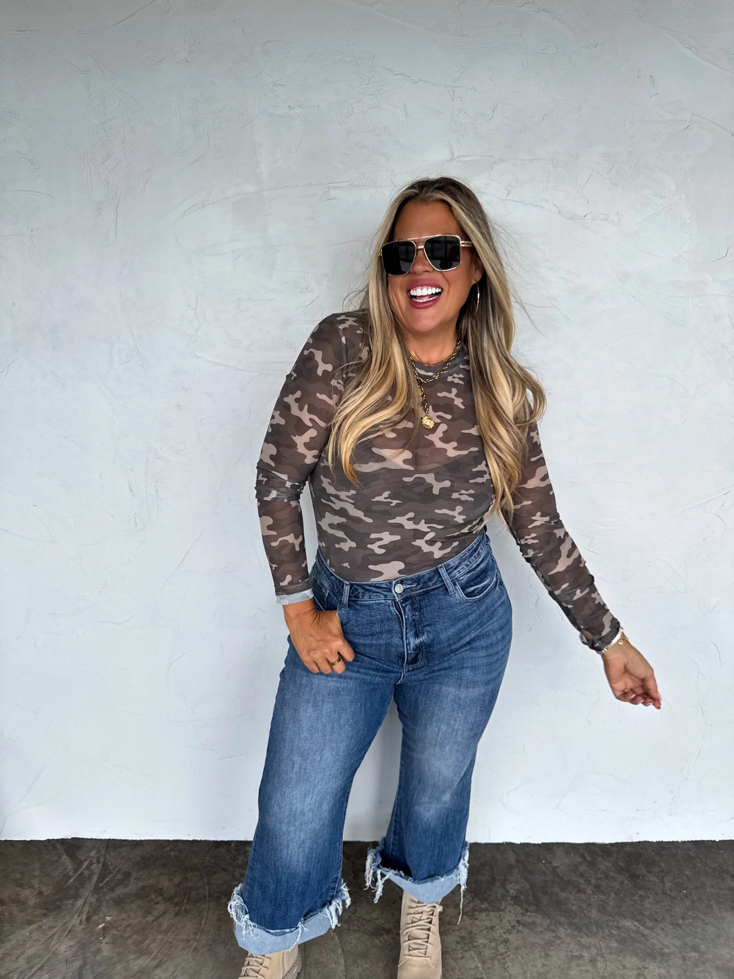 Pre Order: Cheetah and Camo Mesh Top