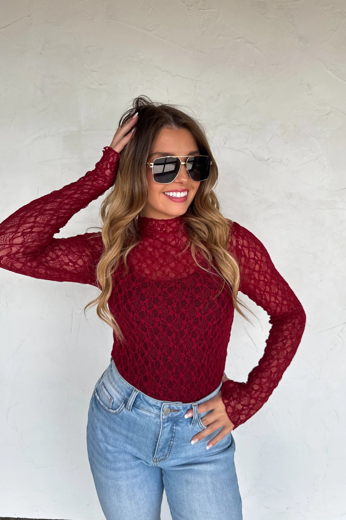 Pre Order: Jolie Lace Thumbhole Top