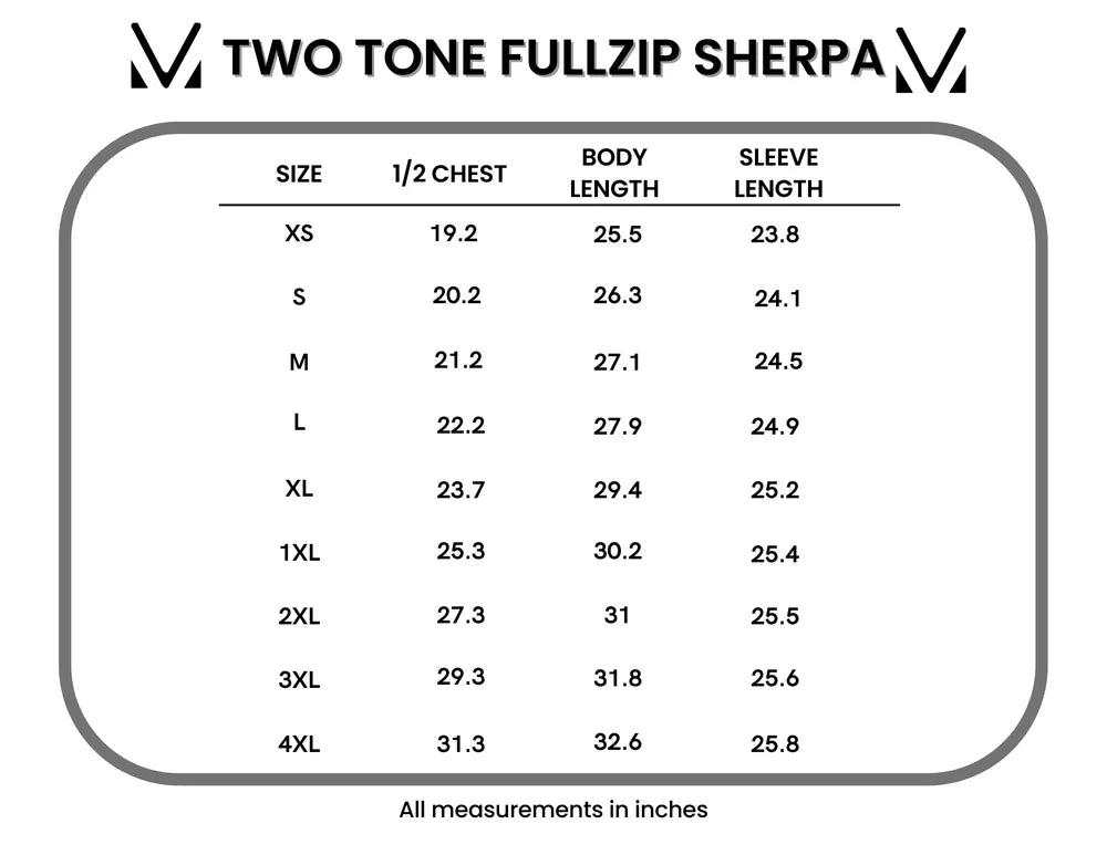 Charcoal and White two-tone full zip sherpa