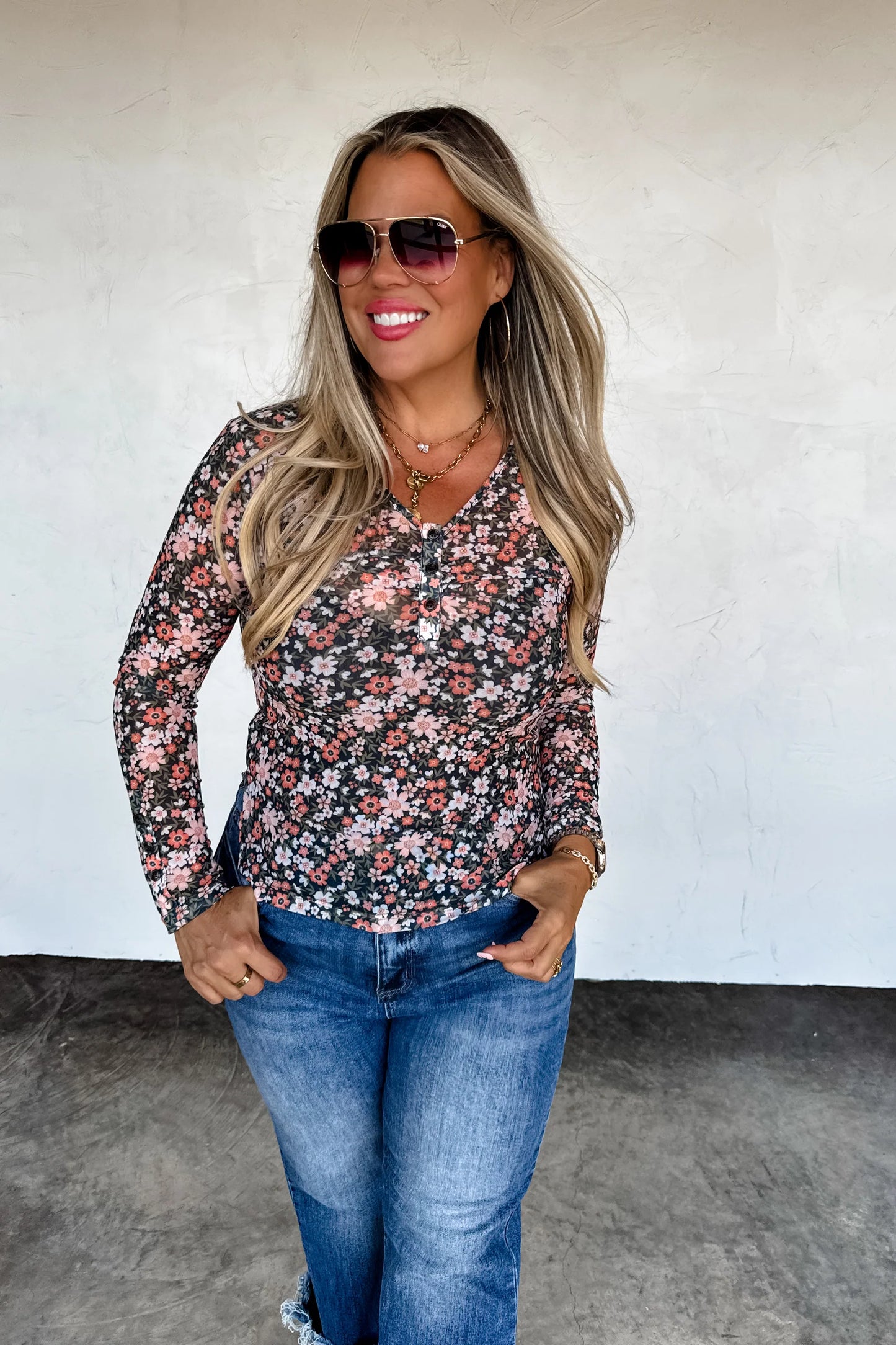 Pre Order: Annie V-neck Mesh Top