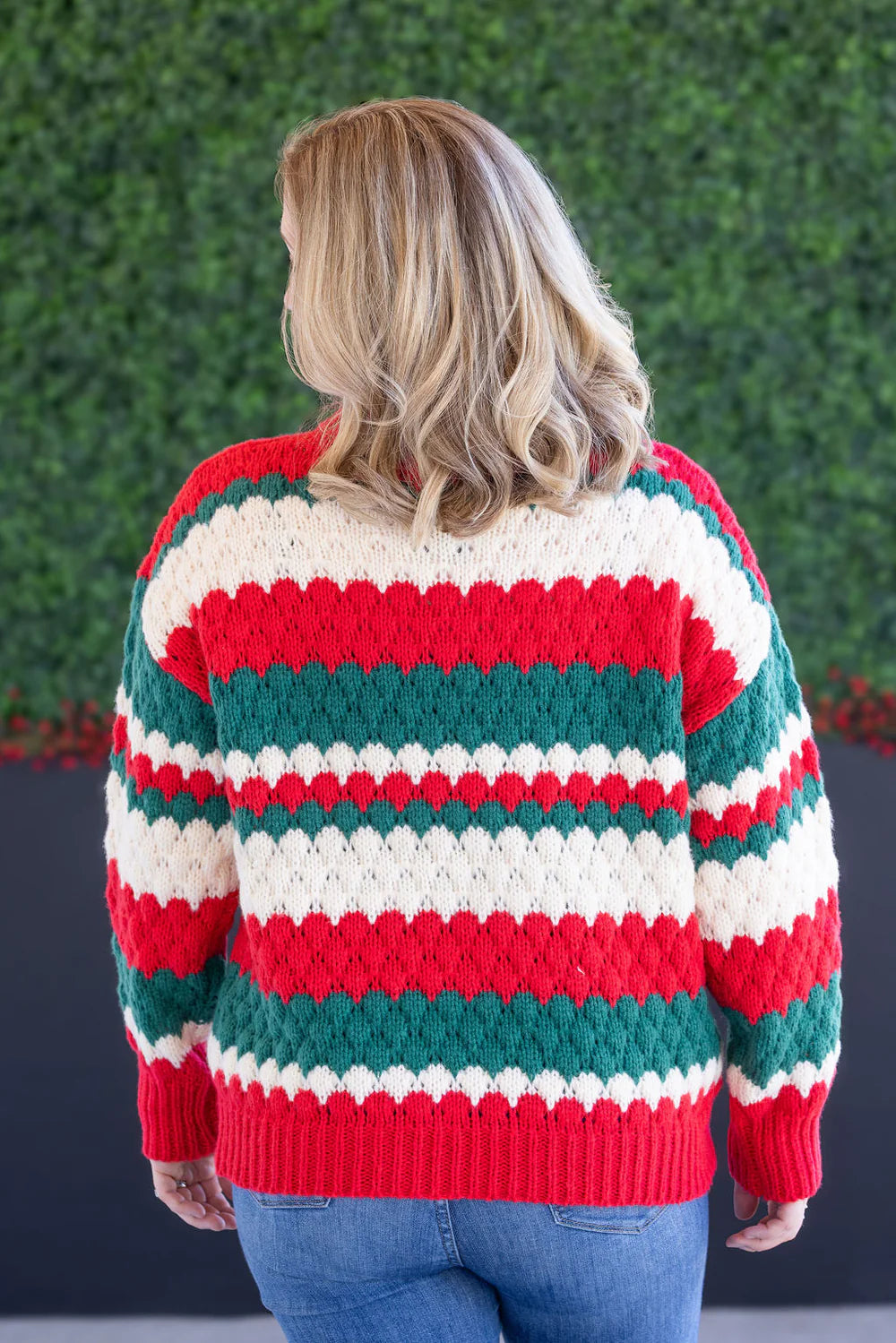 Christmas Stripes Knit Sweater - almost gone!