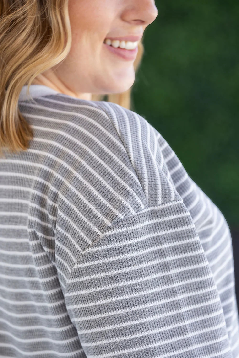 Lola Grey Striped Thermal Top