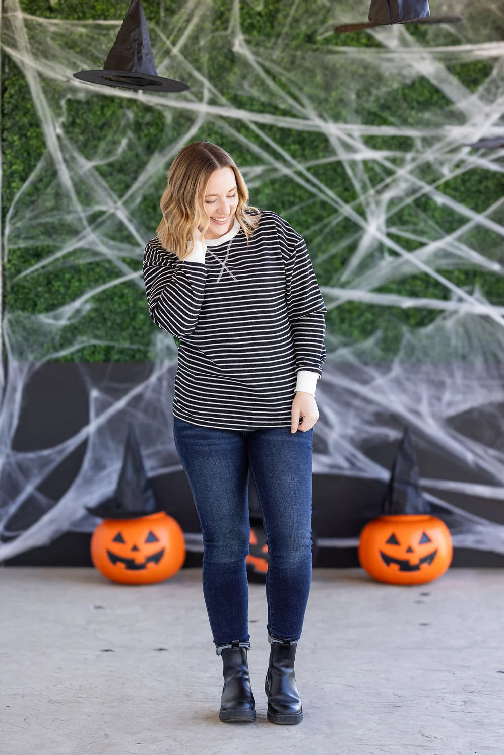 Lola Black Striped Thermal Top