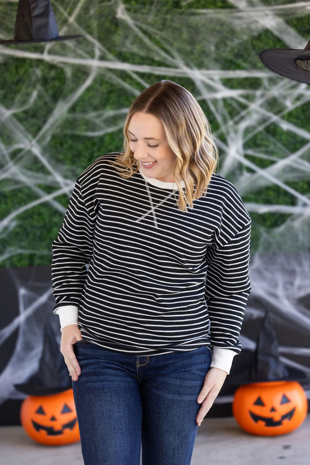Lola Black Striped Thermal Top