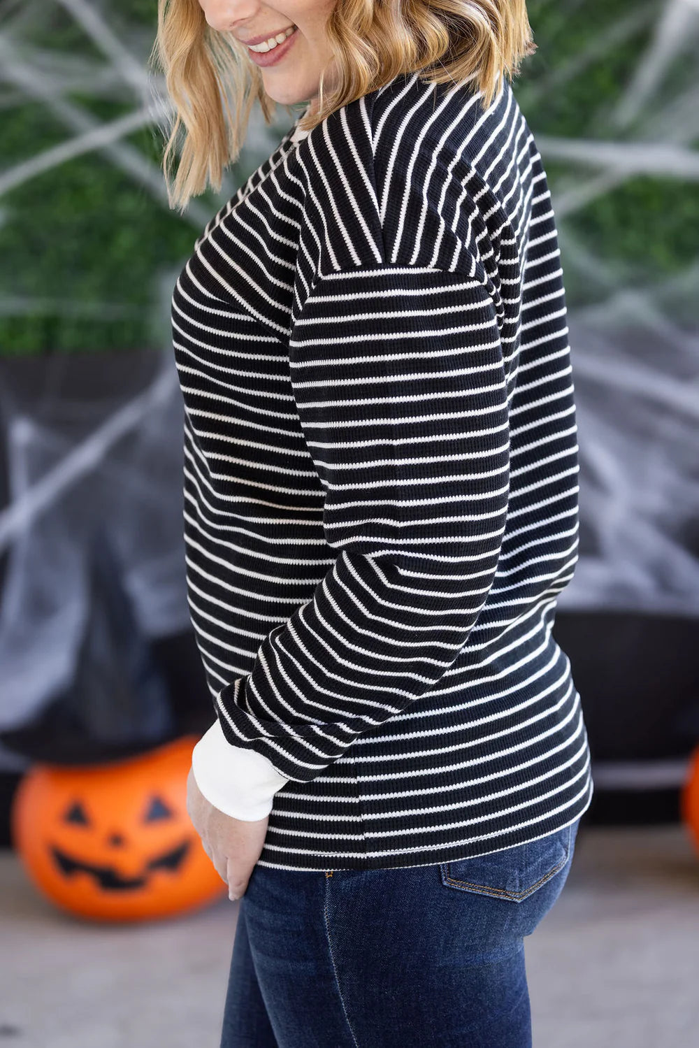Lola Black Striped Thermal Top