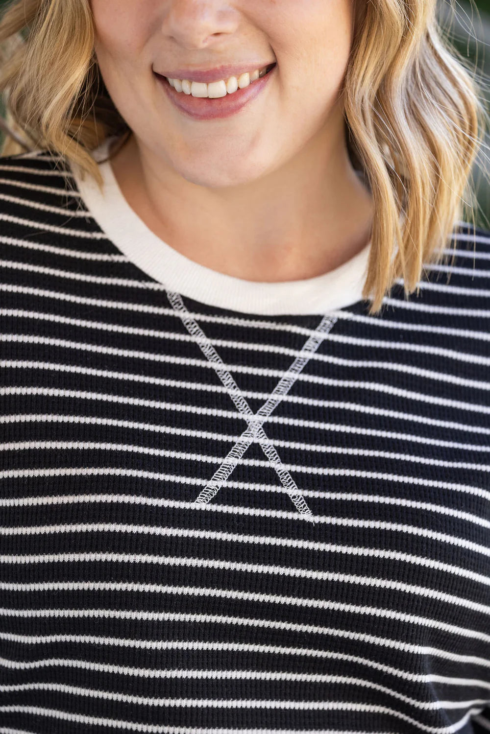 Lola Black Striped Thermal Top