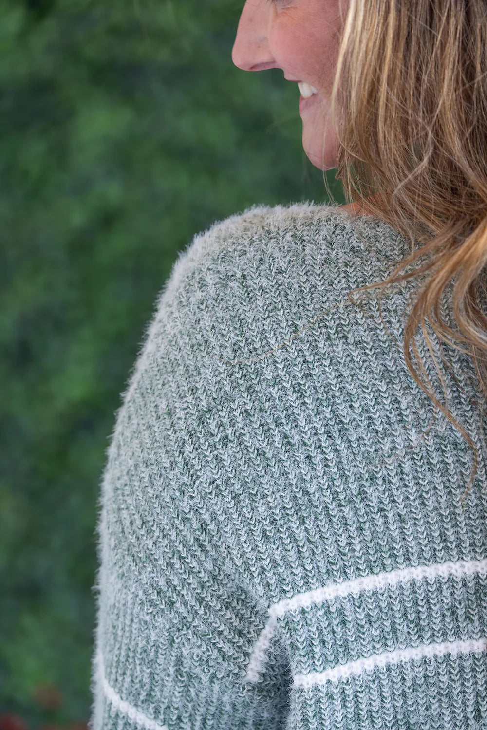 Green Cozy Striped Sweater