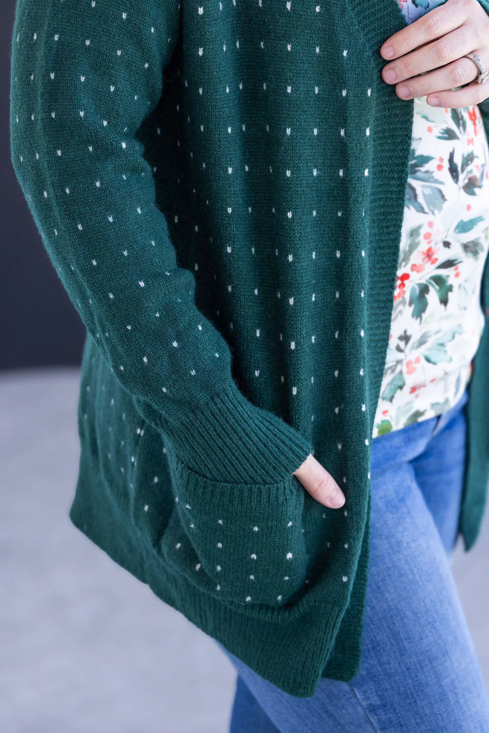 Forest Green Cardigan Sweater