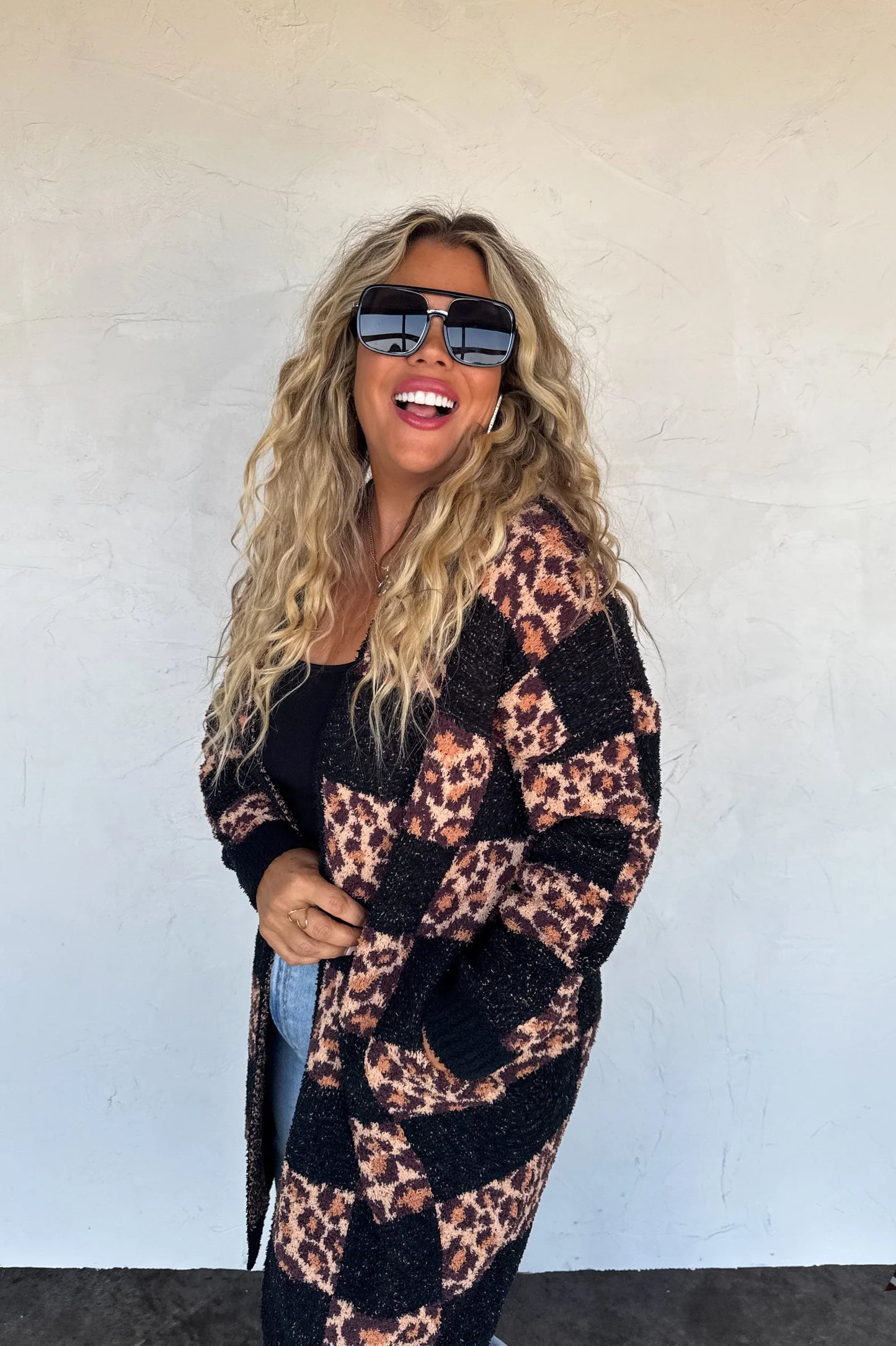 Pre Order - Checker Cheetah Cloud Cardigan