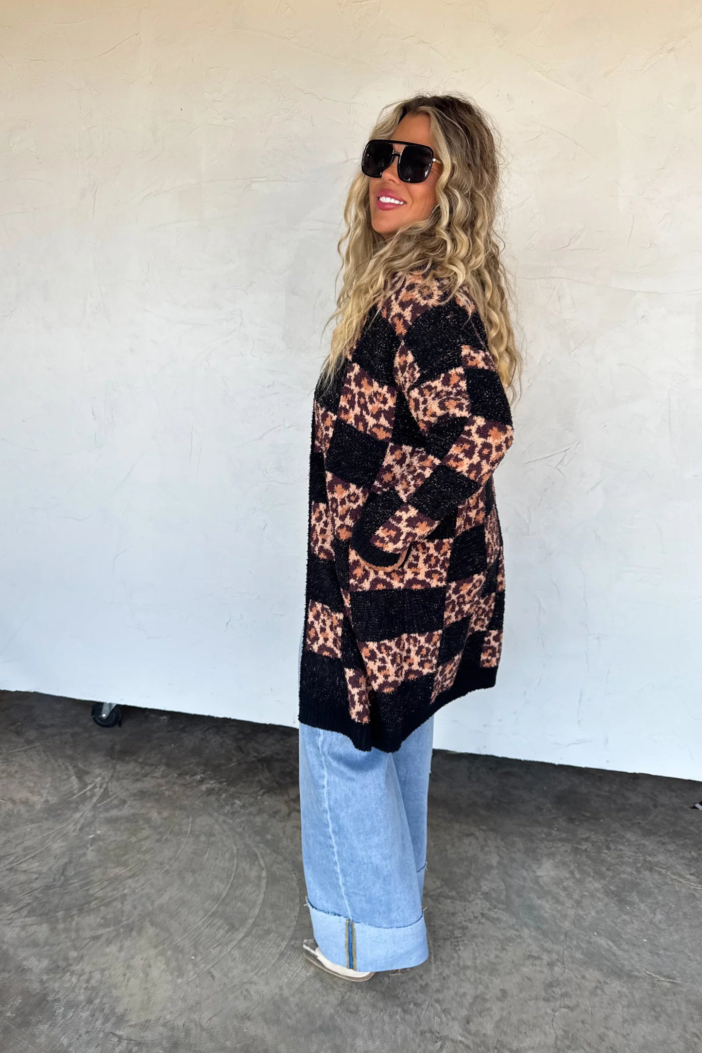 Pre Order - Checker Cheetah Cloud Cardigan