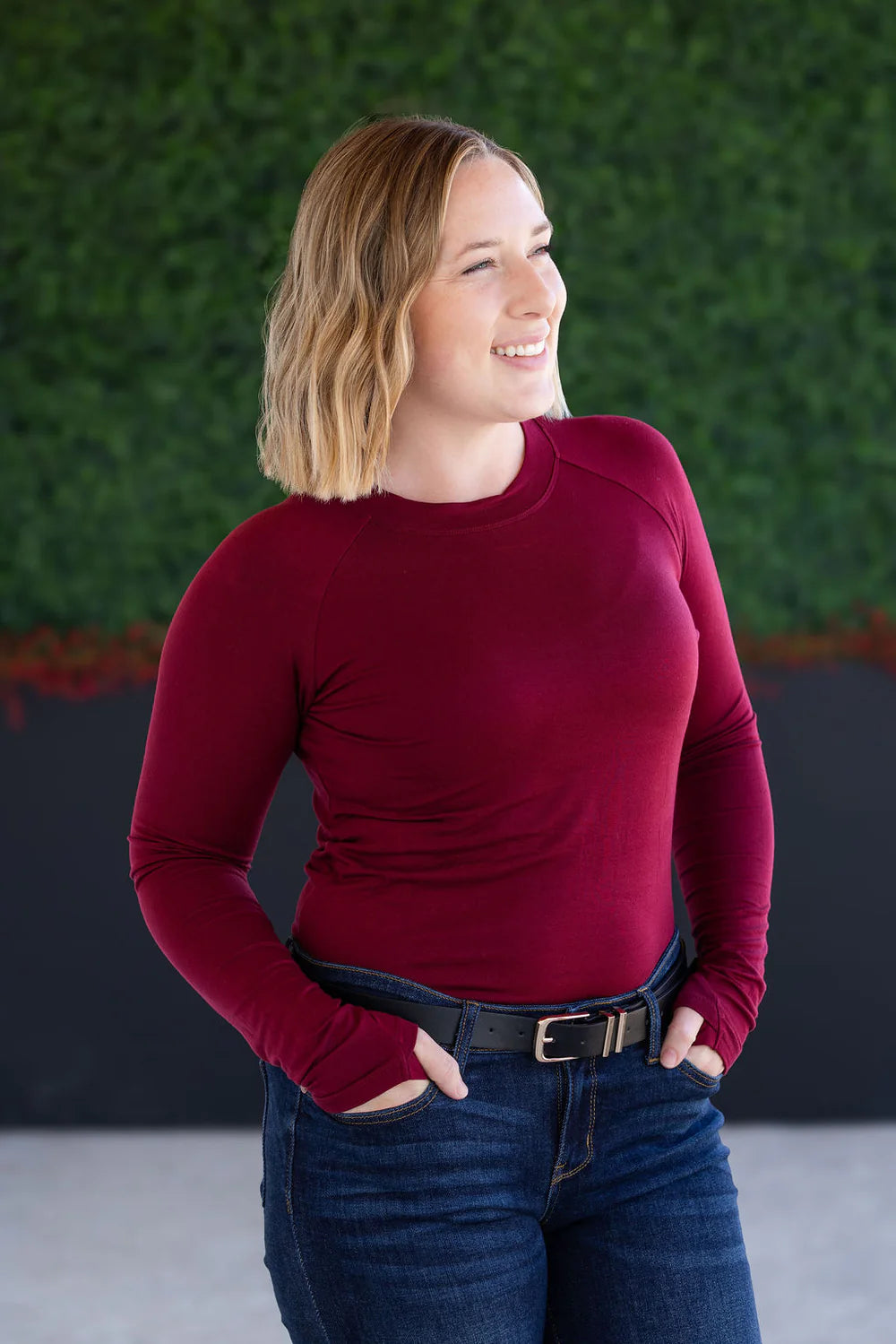 Blair Burgundy Long Sleeve Top