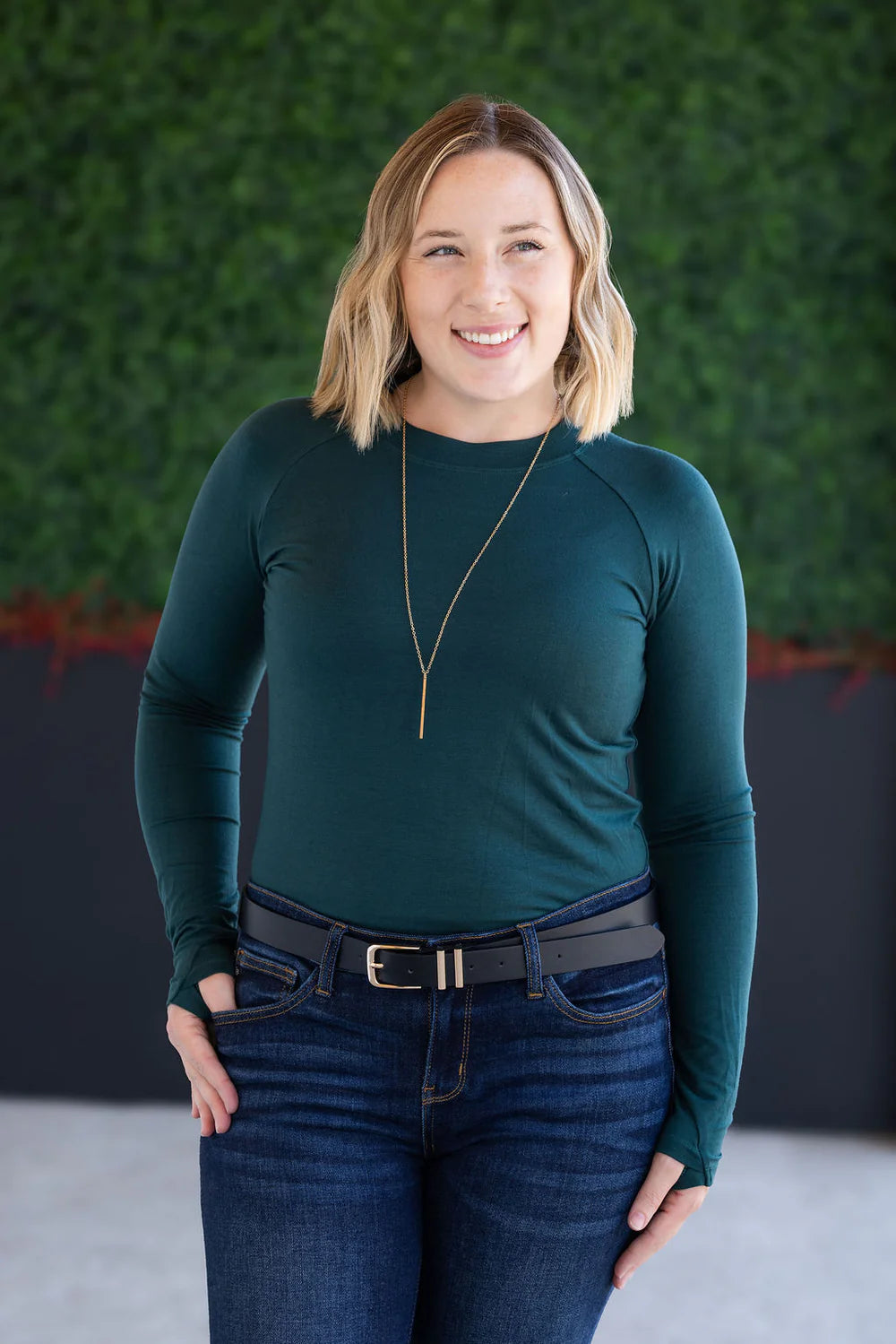 Blair Hunter Green Long Sleeve Top