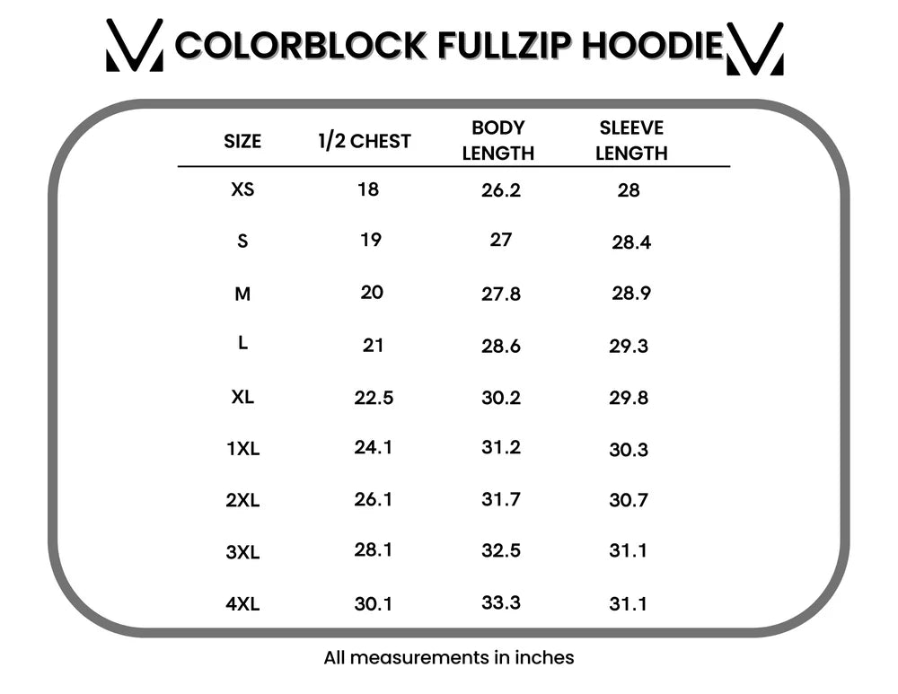 Purple Colorblock Full Zip Hoodie