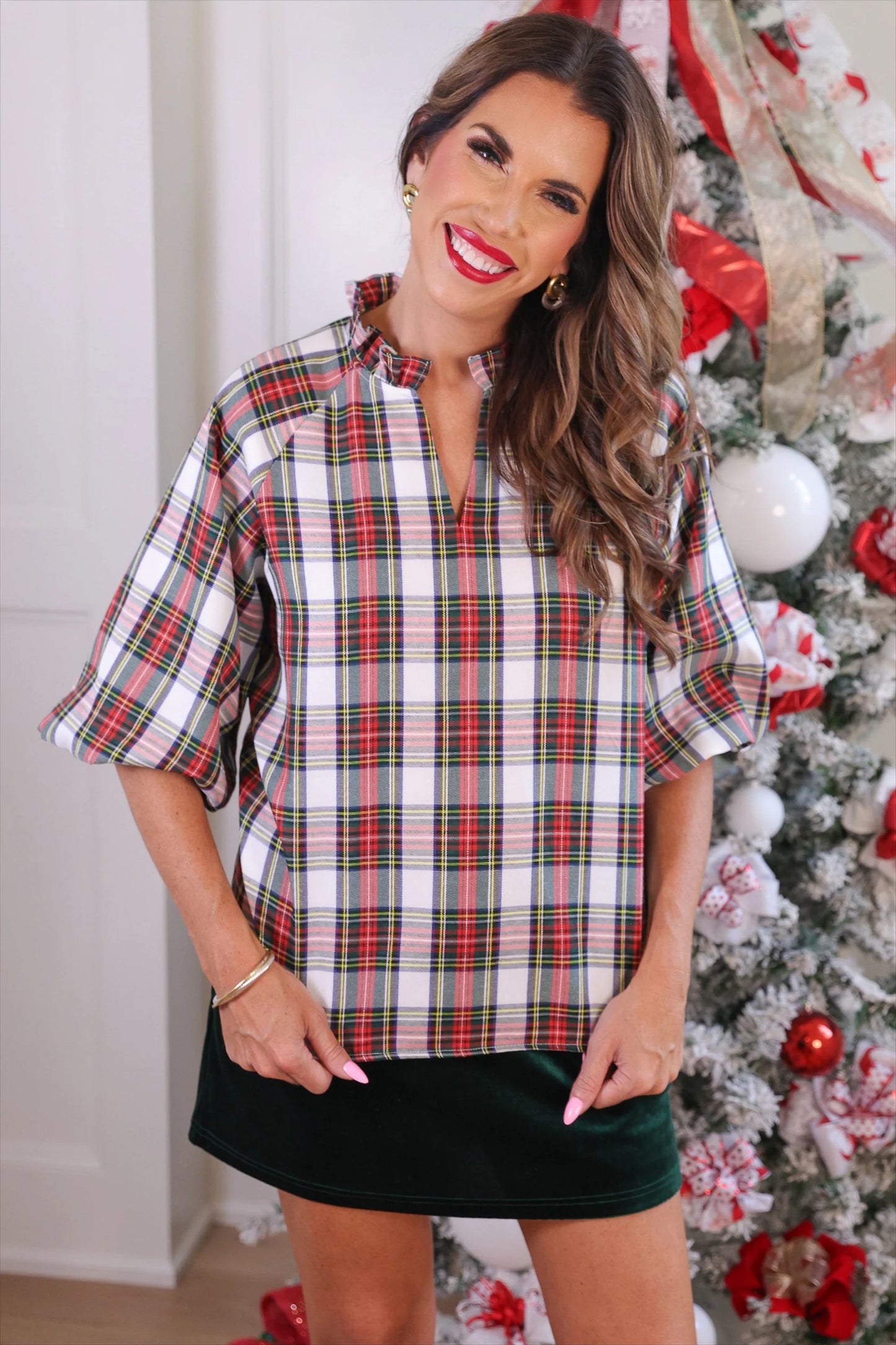 Christmas Plaid Top