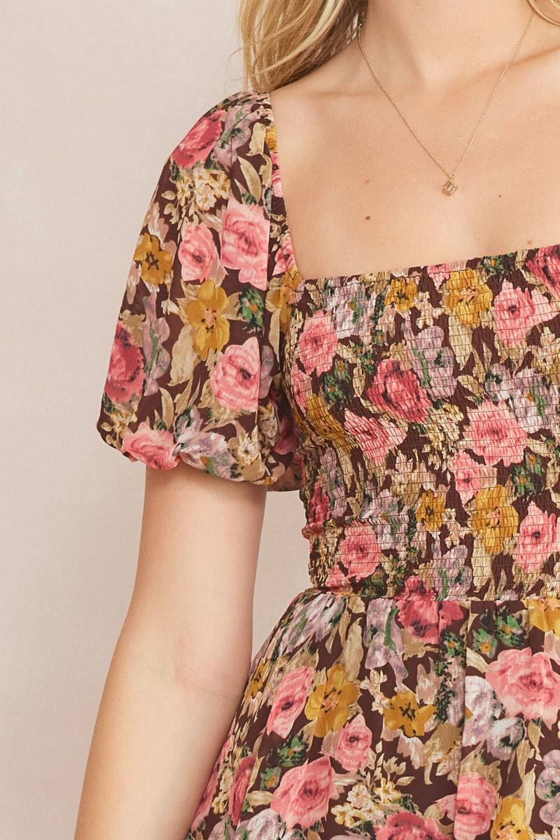 Floral Print Ruffle Tiered Maxi Dress