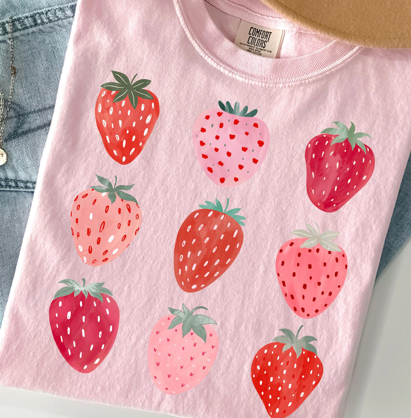 Berry Coquette Graphic Tee or Sweatshirt (Light Pink)