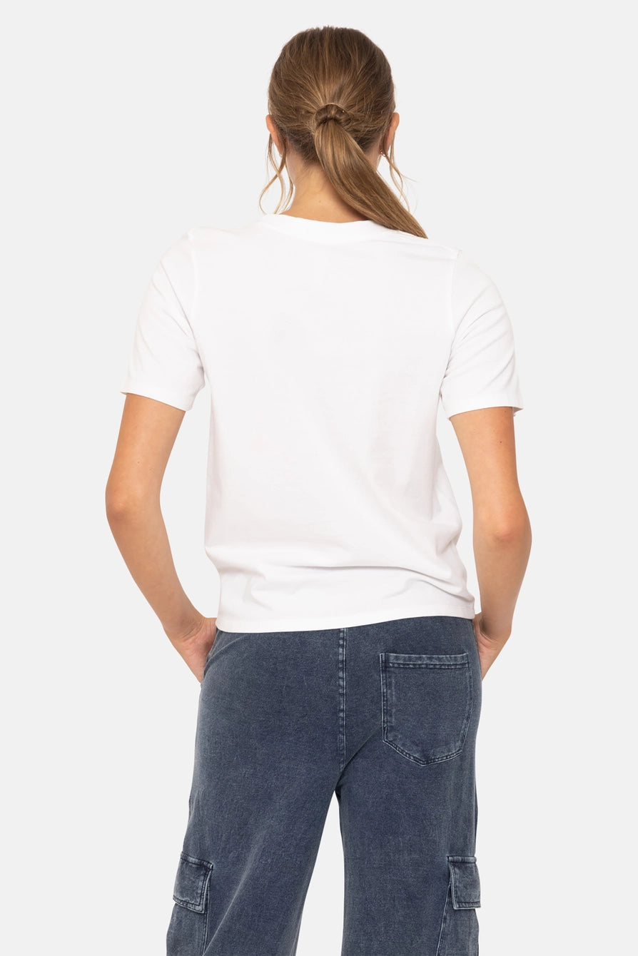 Mono B White Round Neck T-Shirt – Classic Short Sleeve Everyday Essential