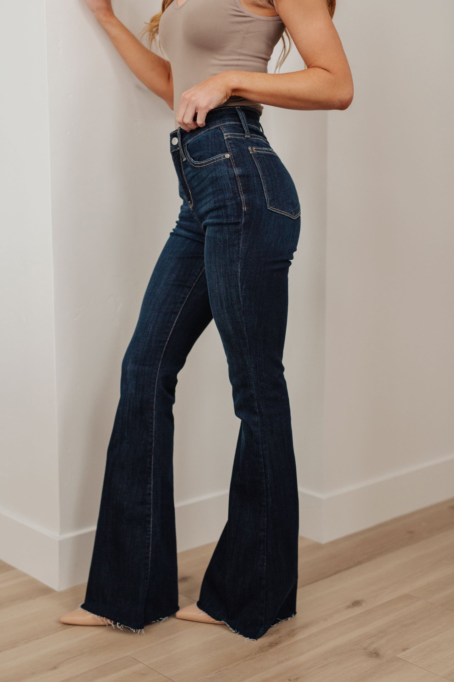 Judy Blue High Rise Raw Hem Flare